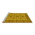 thumbnail image 2 of Ahgly Company Machine Washable Indoor Round Oriental Yellow Industrial Area Rugs, 4' Round, 2 of 4