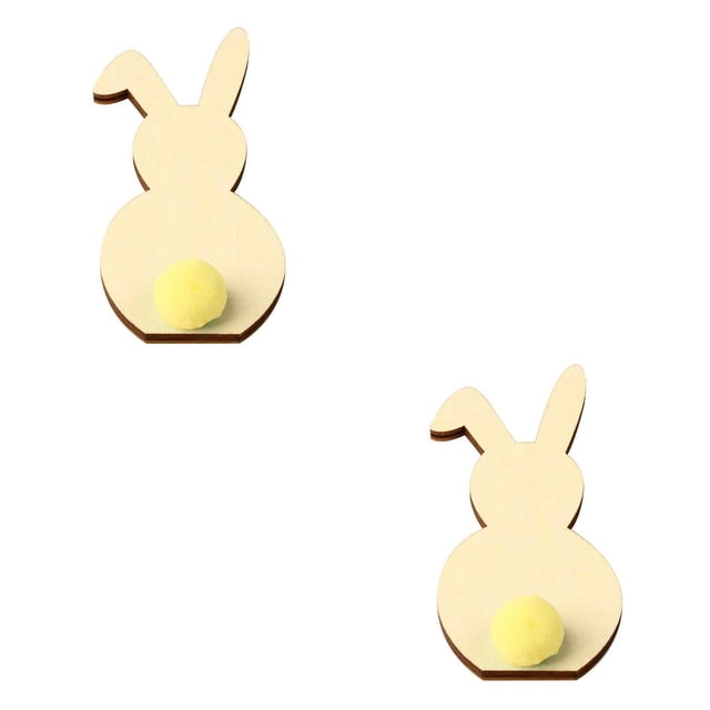 Injueey 5 piezas de rodajas de madera de conejo, exquisitas decoraciones de Pascua, manualidades de álbum de recortes de estilo Simple, Kits Type2 NO2