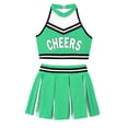 thumbnail image 4 of Alvivi Kids Girls Ceerleading Costume Halter Neck  Crop Top Pleated Skirt Outfits 2Pcs 6-16, 4 of 6