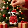 thumbnail image 5 of 2026 Christmas Home Party Decoration Cute Christmas Tree Decorations Flat Printed Acrylic Christmas Hanging Ornaments Lovely Pet Pendant For Xmas Party Home Indoor Holiday Decor, 5 of 7