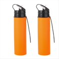 thumbnail image 1 of Botella de Agua Plegable de Silicona de 600 Ml, Color Naranja, de Agua para Ciclismo, Botella de Agua de Silicona Irrompible Portátil, 1 of 5