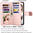 thumbnail image 6 of NJJEX Wallet Case for Samsung Galaxy A03S A12 A13 A14 A23 A32 A51 A52 A53 A54 5G Case,[9 Card Slots] PU Leather Credit Holder Folio Flip [Detachable] Kickstand Lanyard Magnetic Phone Cover [Rose Pink], 6 of 7