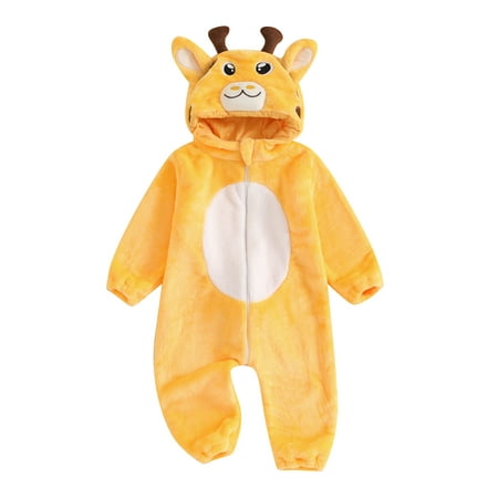 

Hirigin Girls Halloween Giraffe Costume Long Sleeve Hooded Zip Up Jumpsuit