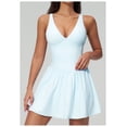 thumbnail image 2 of PISONIC Robe de Tennis à Col en V Profond avec Short Intégré et Soutien-Gorge Robe Athlétique pour Femmes Robe d'Entraînement de Golf d'Été avec Poches, 2 of 7