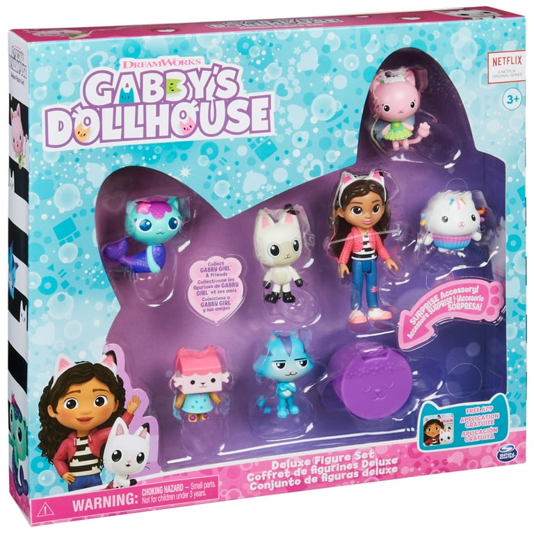 2 pack) Gabby's Dollhouse, Deluxe Gift Set with 7 Toy Doll Figures