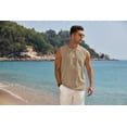 thumbnail image 5 of COOFANDY Men's Cotton Linen Tank Top Shirts Casual Sleeveless Lace Up Beach Hippie Tops Bohemian Renaissance Pirate Tunic, 5 of 10