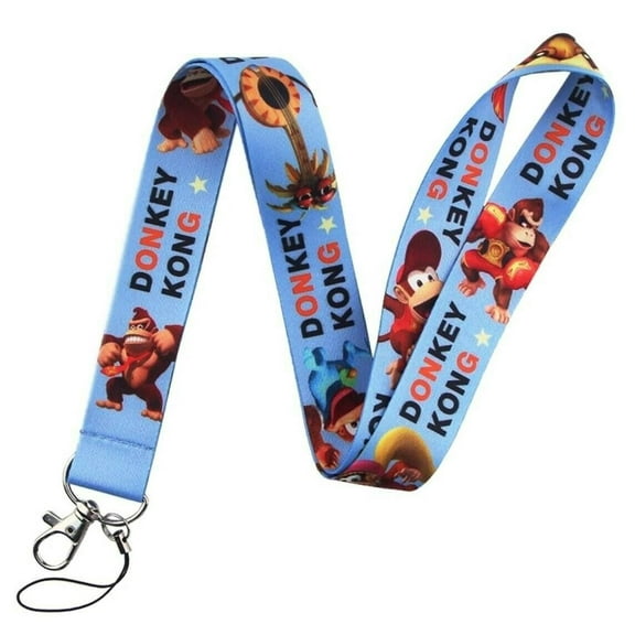 Donkey Kong DK Themed Lanyard ID Holder Keychain