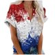 thumbnail image 2 of Fiudx Liquidación de Ahorros de Verano Blusas de Manga Corta Estampadas con Flores y Plantas Cómodas Informales Regulares para Mujer a La Moda, 2 of 5