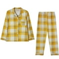 thumbnail image 4 of Ihph7 Long Pajamas for Women Set Button Down Pajamas Women Pajama Sets for Women 2 Piece Long Sleeve Pajama Set for Women Fall Pajamas Women Womens Loungewear Yellow XL, 4 of 4