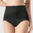 thumbnail image 2 of vigerkar Tummy Control Panties for Women High Waisted Embroidered Lace Comfortable Full Briefs Large Size Stretch Soft Underwears Black, 5XL, 2 of 4