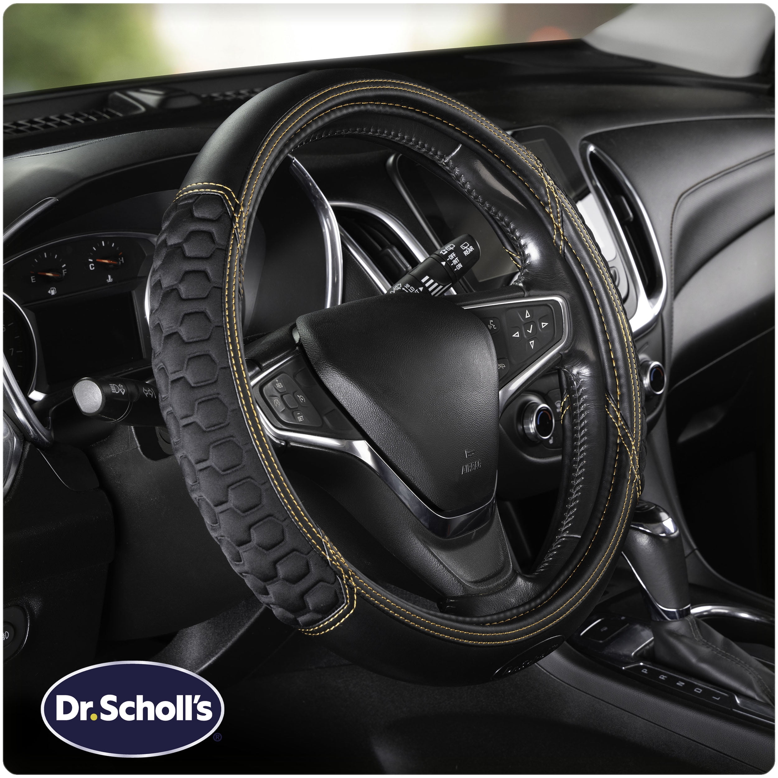 Dr. Scholl's Copper Infused Heat Press Grip Memory Foam Truck Steering Wheel Cover