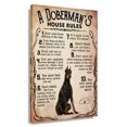 thumbnail image 1 of Dobermann Dog Wall Art House Rules Retro Poster Funny Canvas Wall Art For Living Room Unframed 16×24 in, 1 of 5