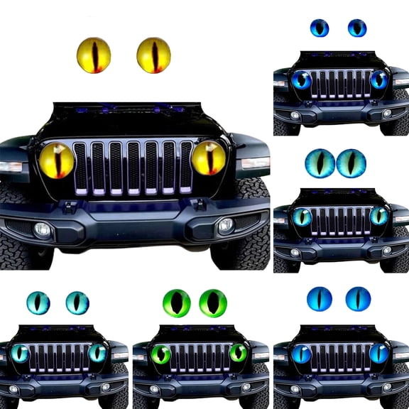 mdesiwst 1 Pair Beast Eyes Car Light Sticker 3D Headlight Decals Adhesive Waterproof Automotive Light Decal for Trucks Cars Windows Bumpers Unique Vehicle Decoration