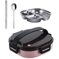 thumbnail image 1 of Fiambrera Bento Boxes, Accesorios de Cocina para Calentar Recipientes de Comida para Niños, Preparados Antes de las Comidas (Color : Rosa), 1 of 4