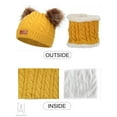 thumbnail image 6 of Gustave 2 Pieces Baby Winter Hat Scarf Set, Knitted Warm Fleece Lined Skiing Cap Pompom Kids Beanie for Kids Girl Boy "Yellow", 6 of 10