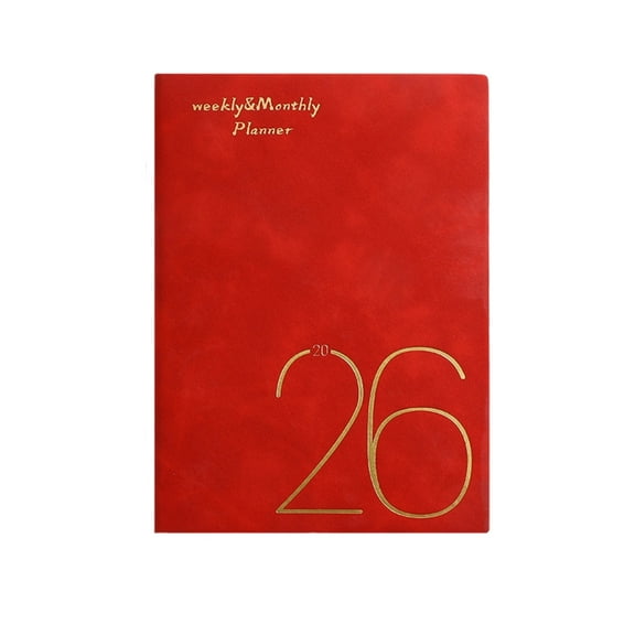 A 5 2026 Schedule Notebook Journaling Notebooks Leather Calendar Planner Monthly Planner for Home Office School Supplies