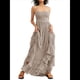 thumbnail image 2 of Vestidos Largos Bohemios Sexys de Verano Sin Espalda para Mujer Gris M, 2 of 5