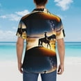 thumbnail image 4 of Balery Azure Sky Western Desert Cowboy Camisas hawaianas de manga corta para hombre, camisas playeras de corte holgado, camisas de vacaciones con botones,Large, 4 of 7