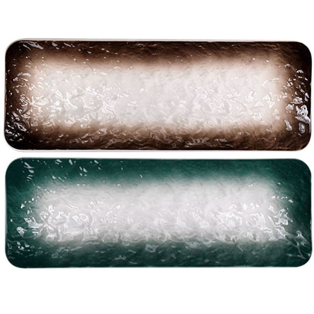 ColoMX 2pcs cerámica sushi para servir bandejas bandejas decorativas de sushi placas sashimi placas de sushi de estilo japonés
