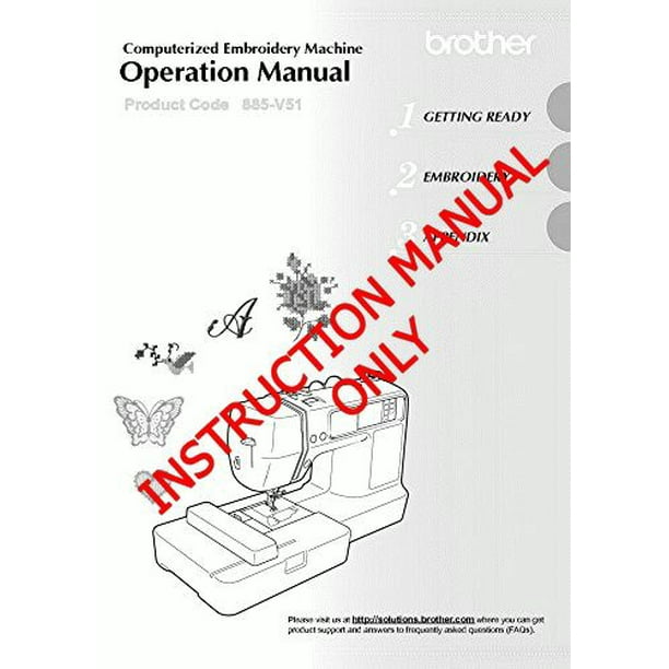 Brother Pe500 Embroidery Machine Owners Instruction Manual Paperback Walmart Com