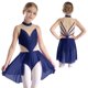 thumbnail image 3 of Niños Niñas patinaje artístico Ballet danza lírica disfraz de actuación diamantes de imitación brillantes malla transparente leotardo con falda Ropa de baile, 3 of 5