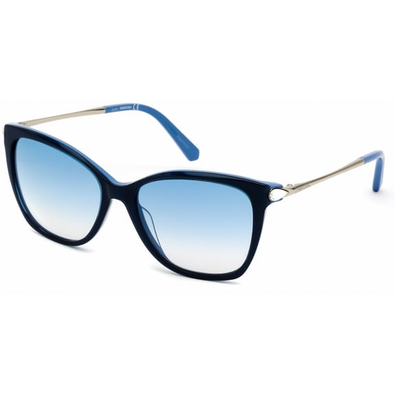SWAROVSKI SK 0267 90W Sunglasses Blue Frame Blue Gradient Lenses 55mm