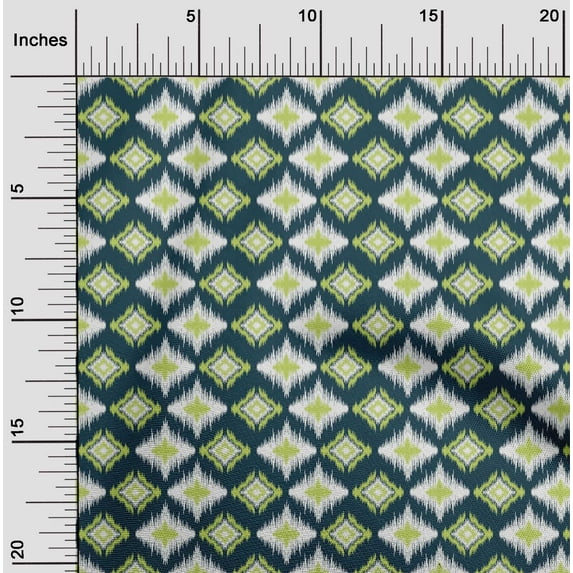 oneOone Organic Cotton Poplin Twill Fabric Geometric Ikat Fabric Prints By Yard 42 Inch Wide