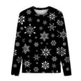 thumbnail image 4 of Jacenvly Sweatshirts For Women Long Sleeve Christmas Snowflake Print Womens Sweatshirts Crewneck Casual Fashion Comfort Warmth Fall Tops For Women, 4 of 5