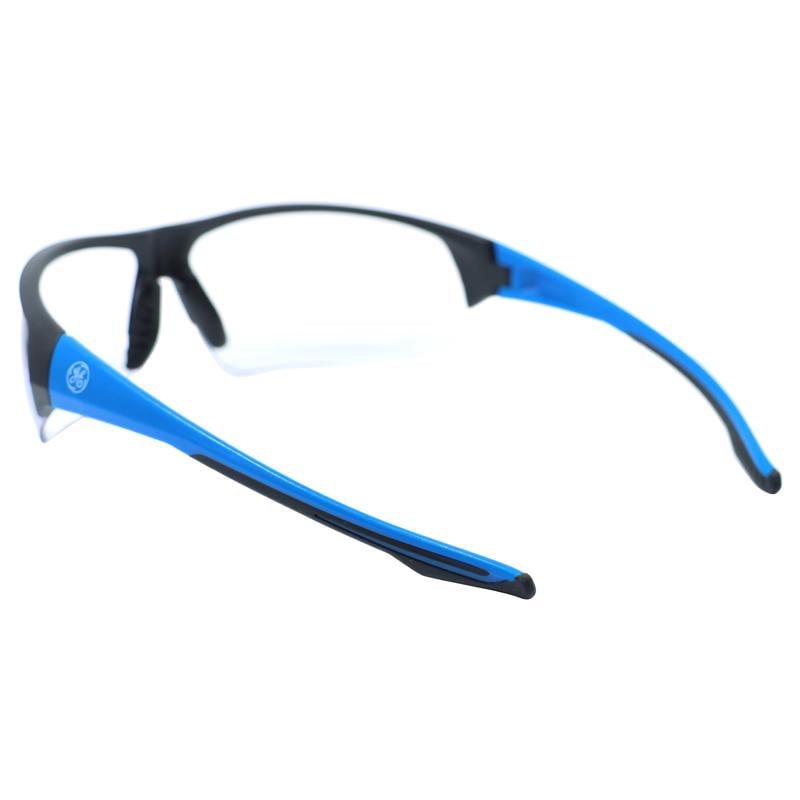 General Electric 2022430 06 Series Anti-Fog Impact-Resistant Safety Glasses Clear Lens Frame, Black & Blue