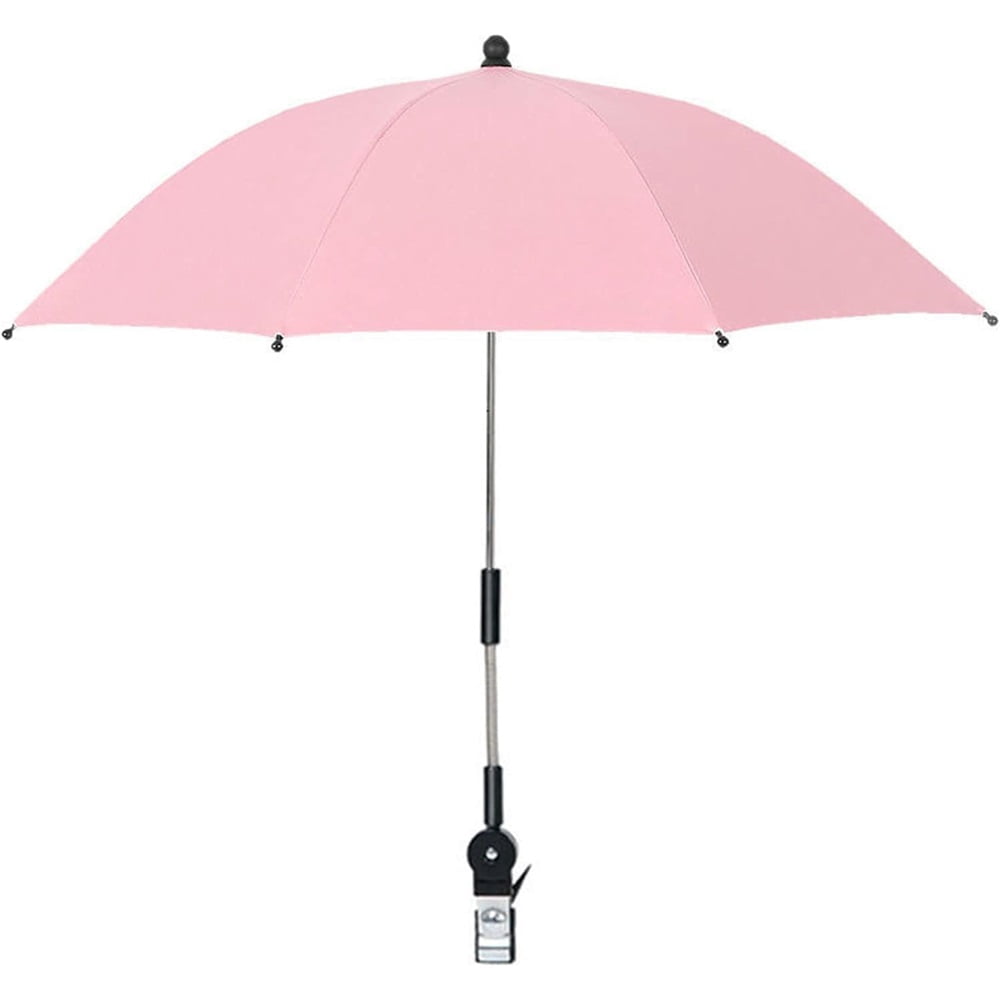 Sugagale Adjustable Sun Shade Umbrella with Clamp for Strollers, Beach Chairs, and Wheelchairs