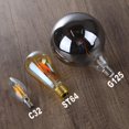 thumbnail image 6 of OMED G125 Smoke Grey Large Oversized Dimmable LED Edison Bulbs 2 Pack, E26 2200K Warm White Extra Big Round Vintage Light Bulbs, 4 watt 150LM Decorative Globe Bulbs for Bedroom Living Room or Bar, 6 of 8