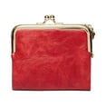 thumbnail image 3 of Cartera de mano, tarjetero, organizador de tarjetas de crédito, informal, de piel sintética, portátil Rojo, 3 of 8