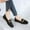 Black, variant on Wensltd Women Mesh Low Heel Shoes Metal Chain Decoration Comfort Fashion Slip On Shoes Spring&Summer Plus Size