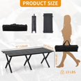 thumbnail image 5 of Aluminum Folding Camping Table, Portable Foldable Picnic Table, Outdoor Lightweight Roll-up Camping Table, Collapsible Camp Table for Beach,Party, Patio, BBQ, Travel, Backyard, 5 of 8