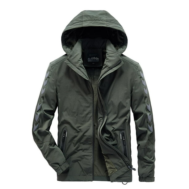 Chaqueta elástica informal con cuello levantado para hombre, chaleco superior resistente al viento y al aire libre Pompotops oipoqjl36755