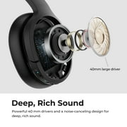 COWIN Active Noise Cancelling Headphones Bluetooth Headphones Wireless Headphones over Ear with Mic/Aptx, Comfortable Protein Earpads 30H Playtime, Foldable Headphones for Travel/Work - Black