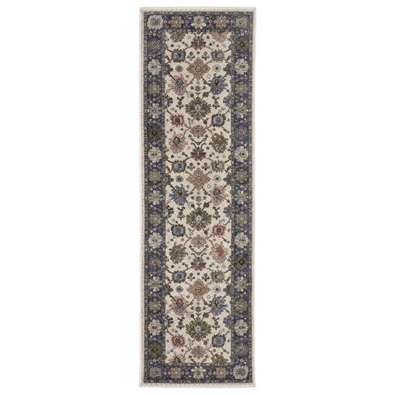 Oriental Weavers Blue Floral Area Rug, 2.5' x 7.5'
