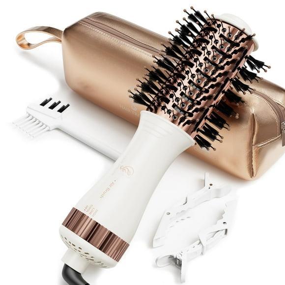 Cepillo secador de viaje en uno, mini cepillo de aire caliente de doble voltaje, Hair Trends Nano Titanium 2 pulgadas secador de pelo de un solo paso y voluminizador estilizador forma ovalada