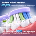 thumbnail image 4 of JTF Sonic Electric Toothbrush for Adults and Kids with Travel Case and 6 Brush Heads, 5 Modes 40000 VPM Rechargeable Power Toothbrush with Wireless Charger, IPX7 Waterproof 60-Day Battery Life,Purple, 4 of 11