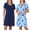 Navy, variant on Womens 2-Pack Sleep & Lounge Shirts - 100% Cotton Sleepwear & Loungewear Night Gowns - Soft, Lightweight & Breathable Pajamas Tshirt Dress Nightgowns for Women, Pink, Small