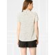 thumbnail image 5 of INSPIRE CHIC Blusa Tops De Lunares Volante Fruncido Manga Corta Cuello Alto Para Mujeres Beige S, 5 of 6