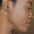 thumbnail image 2 of Cultured Akoya Pearl and Diamond Earrings Leverbacks 14K Yellow Gold, 2 of 3