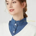 thumbnail image 7 of LoudSung False Collar Detachable Half Shirt Blouse Fake Collar Lacing Denim Dickey Collar Elegant Design for Women Girls, 7 of 7