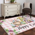 thumbnail image 4 of Easter Gnomes Area Rugs Collection 3'x5', Watercolor Floral Daisy Eggs Spring Pink Plaid Non Slip Indoor Rectangle Throw Runner Rug Floor Mat Carpet for Living Room Dining Table Bedroom Nursery, 4 of 9