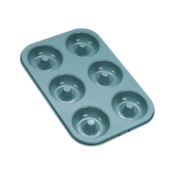 CHEFMADE Donut Pan, Non-Stick 6-Cavity Ring Dount Pan for Baking, Begal Pan Bakeware for Oven Baking(Green)