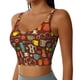 thumbnail image 2 of Balery Retro Coffee Sujetadores deportivos con espalda cruzada para mujer, acolchados, sin costuras, de alto impacto, ideales para yoga, gimnasio, entrenamiento y fitness.-, 2 of 8