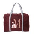 thumbnail image 1 of Bolsa de almacenamiento de ropa de equipaje plegable, bolso de mano portátil de gran capacidad con letras de oro rosa, organizador impermeable, bolsa de Viaje Unisex, 1 of 4