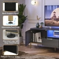 thumbnail image 5 of Bestier 55" LED TV Stand for TVs up to 60" Modern High Gloss Entertainment Center with Drawers Fluted TV Console, Black & Gold, 5 of 8