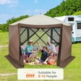 thumbnail image 2 of Costway 11.5 X 11.5 FT Pop-up Gazebo Tent with Mesh Netting Walls 2 Removable Privacy Wind Cloths, 2 of 10