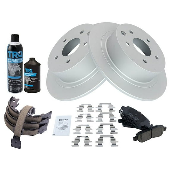 Rear Brake Pad Rotor Shoe Drum Kit - Compatible with 2007 - 2019 Nissan Sentra 2008 2009 2010 2011 2012 2013 2014 2015 2016 2017 2018